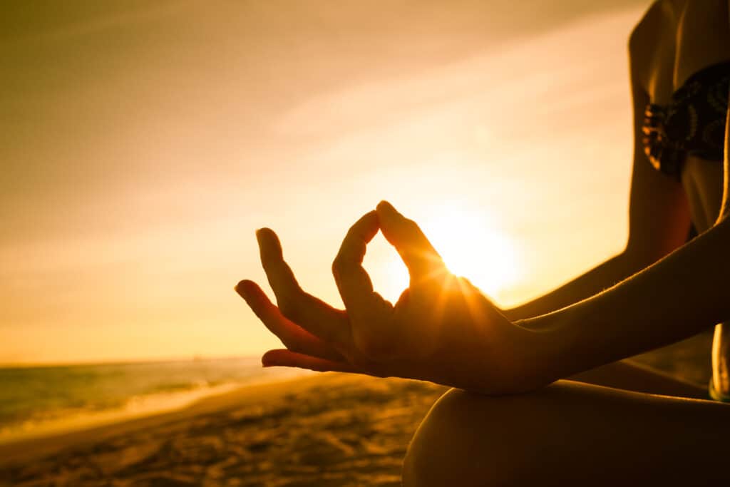 peaceful positioned hand
