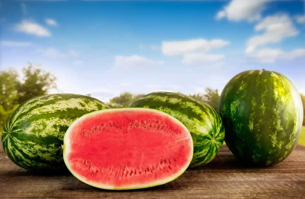 watermelons on a table