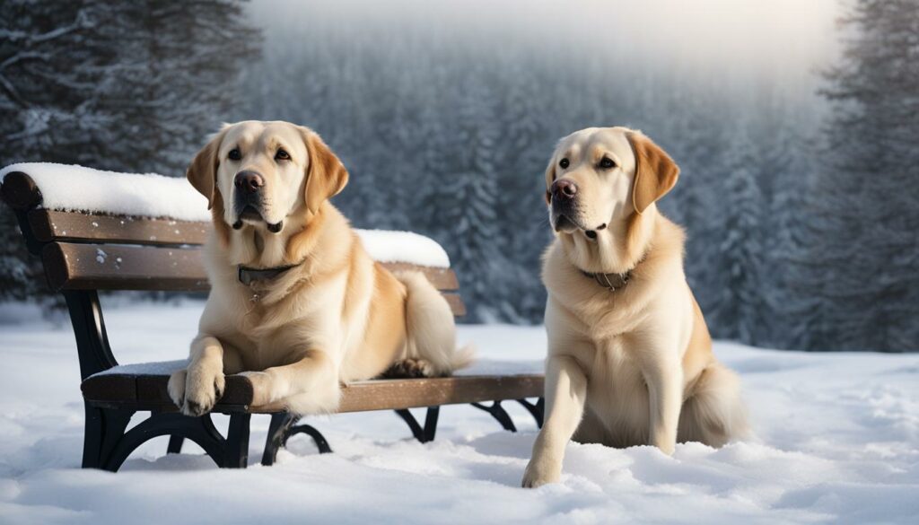 Labrador Retriever in cold weather