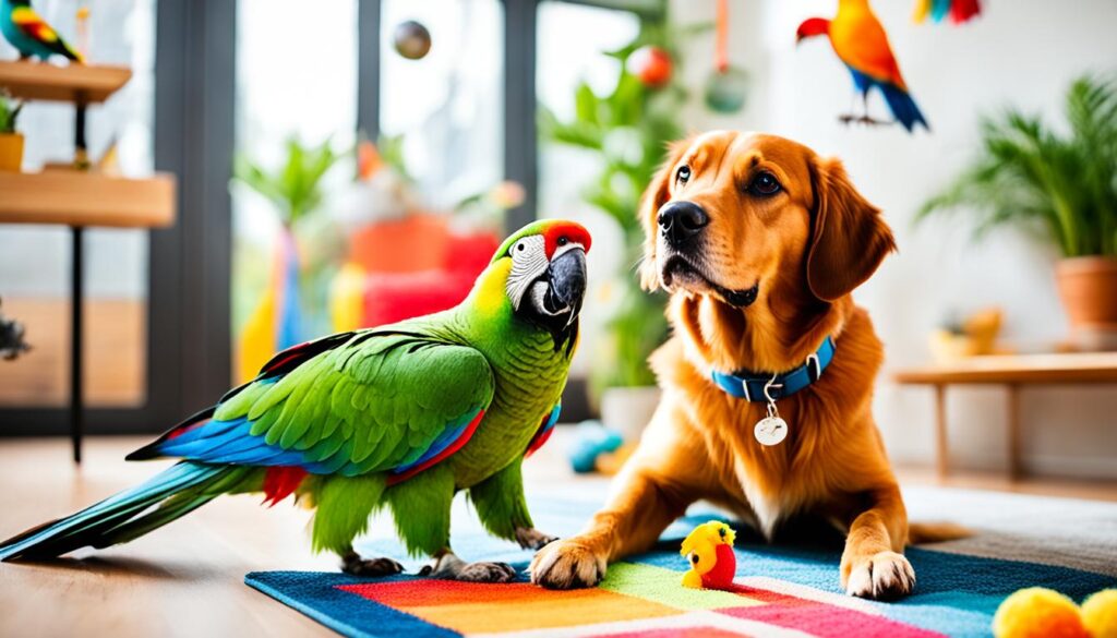 dogs and parrots living together dogs and parrots living together